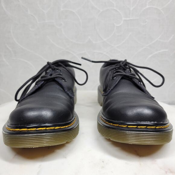 Dr Martens Derby Shoes Kids 2 Black Leather Lace Up‎ Chunky - Picture 12 of 15